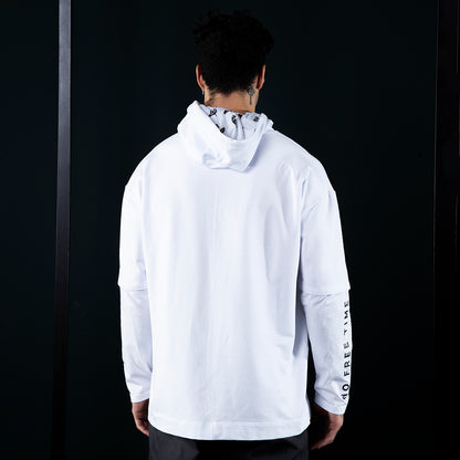 WHITE HOODIE SWEATSHIRT