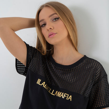 CAMO LABELLAMAFIA BLACK BLOUSE 20487