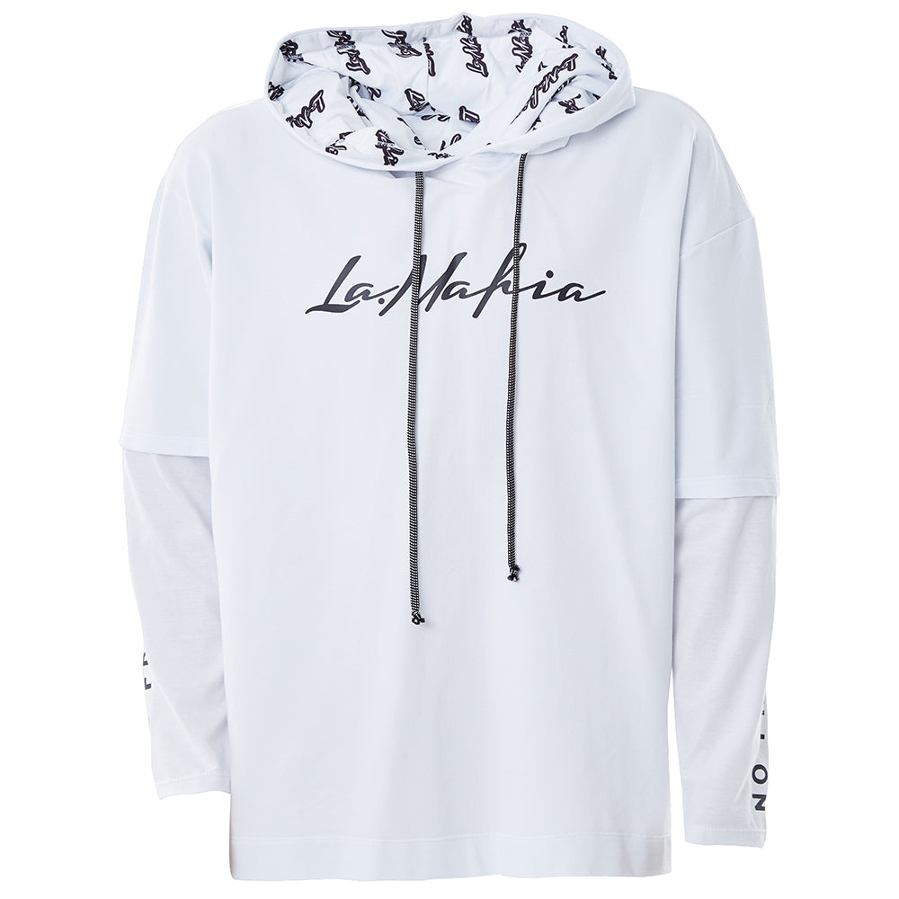 WHITE HOODIE SWEATSHIRT